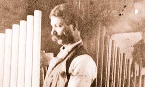Pierre Denomme working at the Pipe Organ Factory
